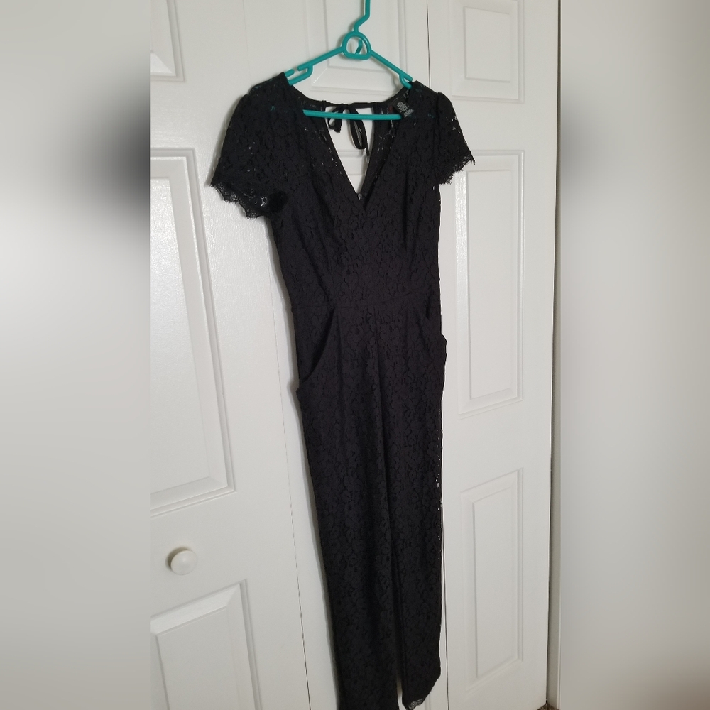 Fire Los Angeles womens black lace jumpsuit